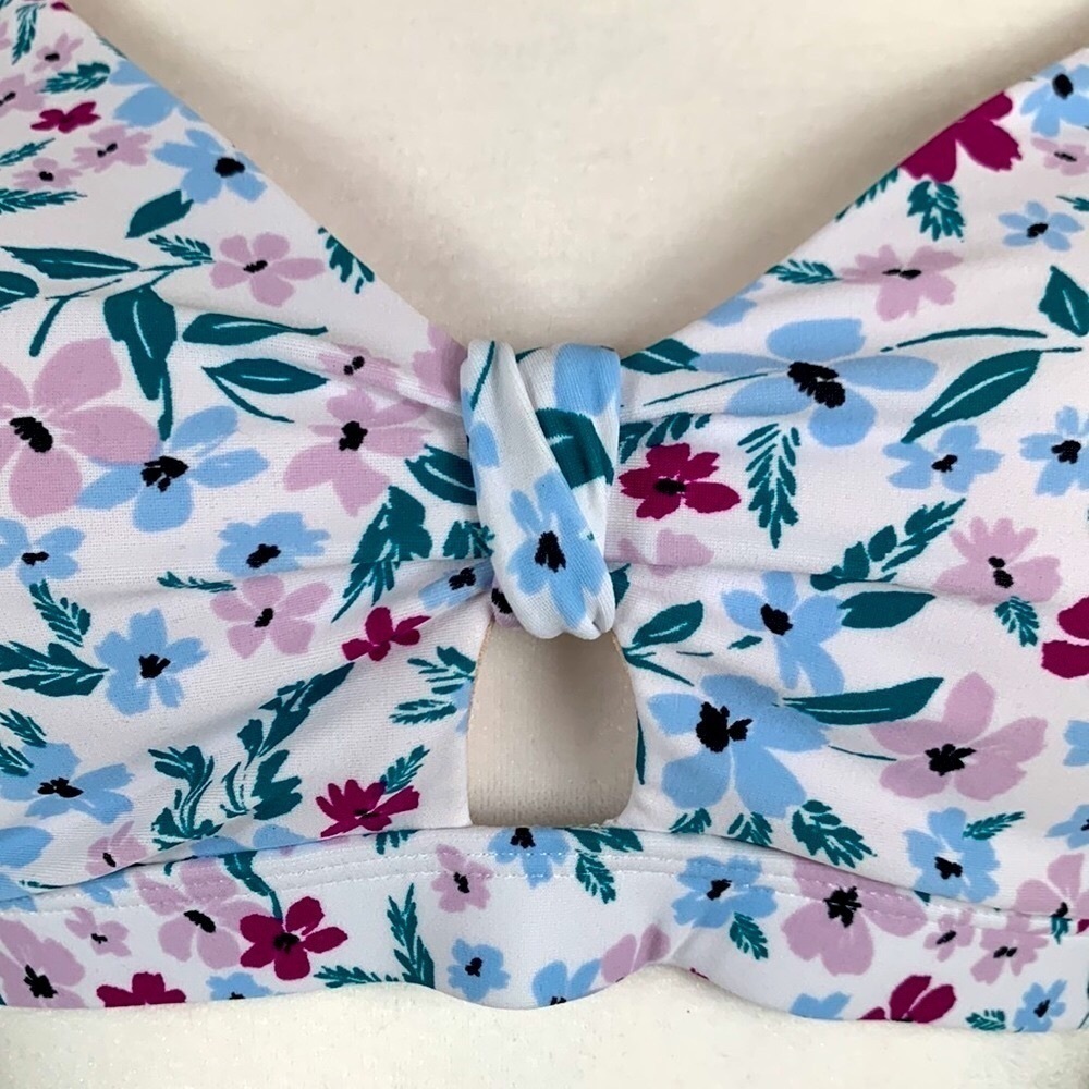 𝅺Kona Sol Spaghetti Strap Floral Print Bikini Top Size X Large 16-18 NWT - Picture 7 of 10